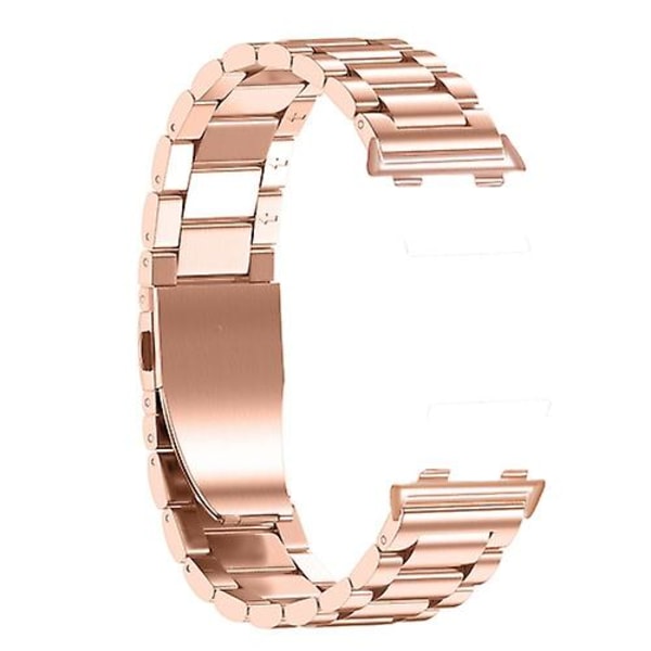 Til Oppo Watch 46mm Tre-perler Stålarmbånd TDW Rose Gold