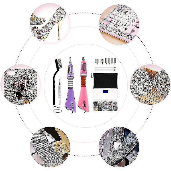 Rhinestone Hot-fix Applicator Full Set Diy Rhinestone Applicator Kit Crystal Glass Drill