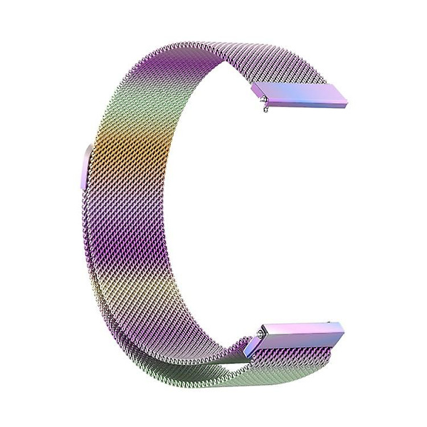 Udskiftningsrem i rustfrit stål, magnetisk Milan-modearmbånd til Samsung Galaxy Watch 3 Rainbow 20mm