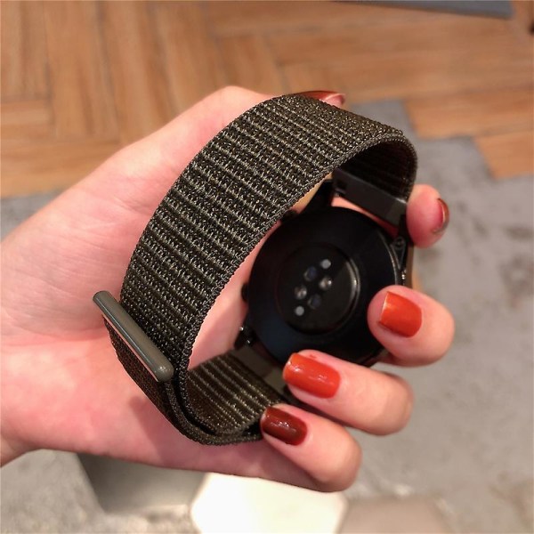 20mm 22mm Klockarmband för Amazfit Gts/2/2e/4/3/mini Gtr 4/2/3/pro 47mm Stratos 3 Nylon Armband Pulseira Correa Amazfit Bip Rem Dark olive green 60 22mm