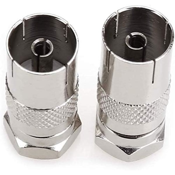 2-pak TV T/F-type tilkoblingsuttak til RF-koaksialantenneadapter