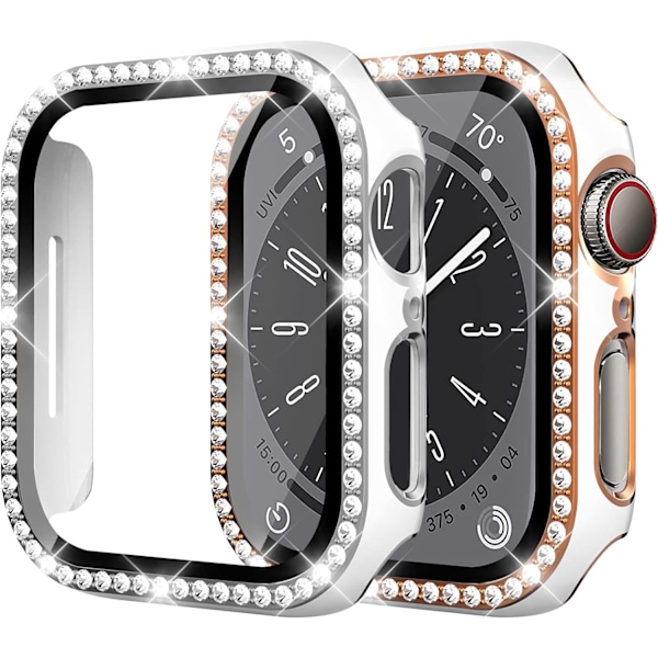 2-pack fodral för Apple Watch SE/6/5/4 44mm, Crystal Bling