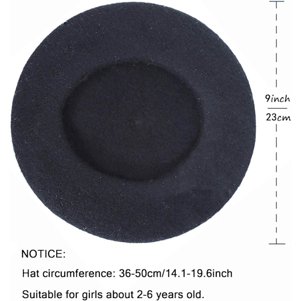 Barnull Beret i ull - Konstnärsberet för små flickor