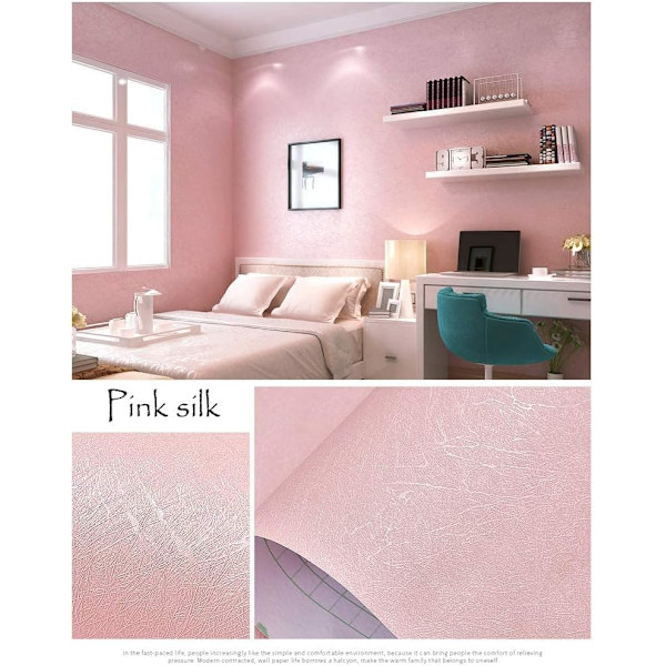 Silke Pink Peel and Stick Tapet (15,7 tommer x 118 tommer)