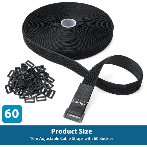 Justerbare strips, 2 cm * 10 m Gjenbrukbare strips