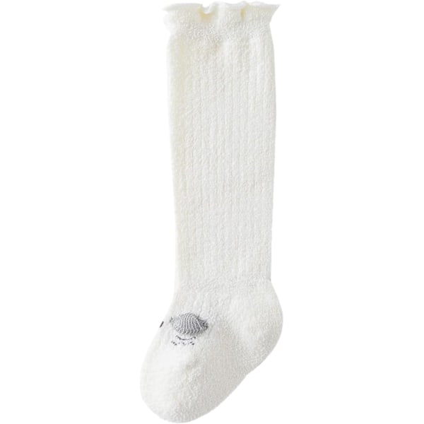 Flickor och pojkar korallfleece tecknade lårhöga strumpor