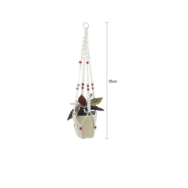Set med 4 Macrame hängande korgar Bomullsrep hängande plantera blomkruka växt