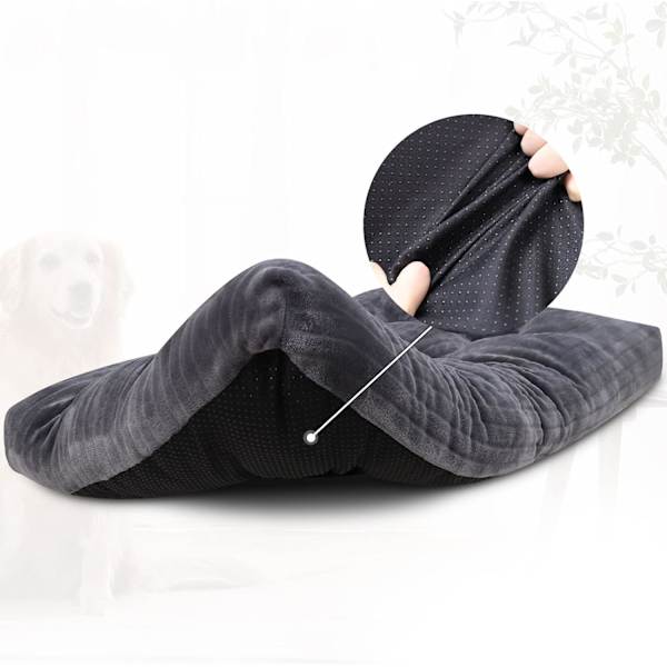 Vaskbart hundekurv seng til store hunde Deluxe tyk flanel