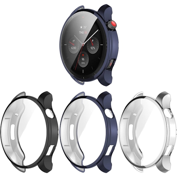 Kompatibel med Amazfit GTR 4 Deksel, Ultratynn Myk Full Deksel & Skjermbeskytter Full Deksel Beskyttende Tilbehør til Amazfit GTR 4