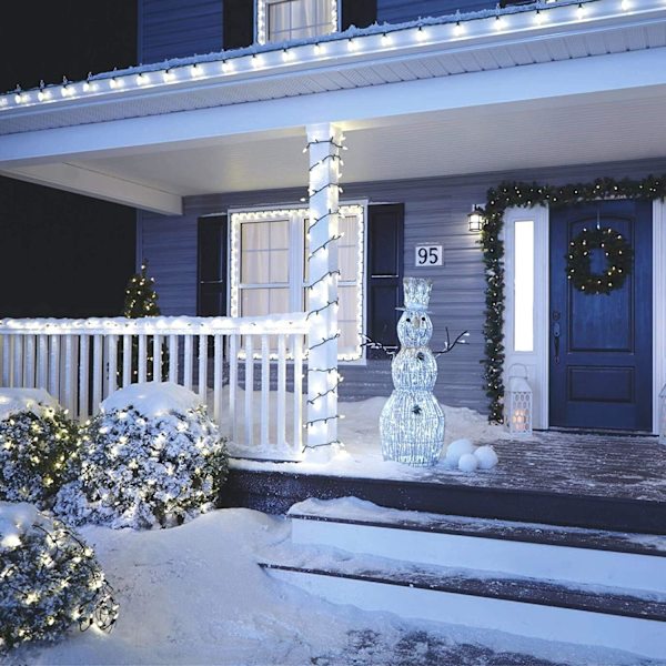 Udendørs julelys, 100 LED 5ftx5ft julelysnet med sammenkædelig, vandtæt, UL-certificeret og holdbart grønt ledningsdesign til varmt