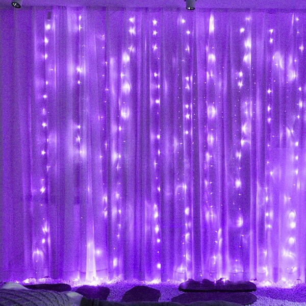 Vindusgardin Lyslenke, 300 LED 8 Lysmoduser Fe Lys med