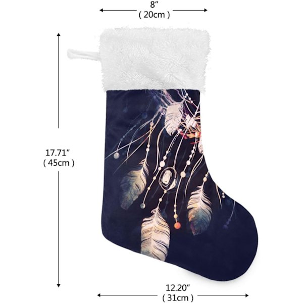Julklapp, Personliga Julklappsstrumpor 2-pack Boho Drömfångare 45,7 cm Julstrumpor Hängande Ornament Eldstad för Träddekoration