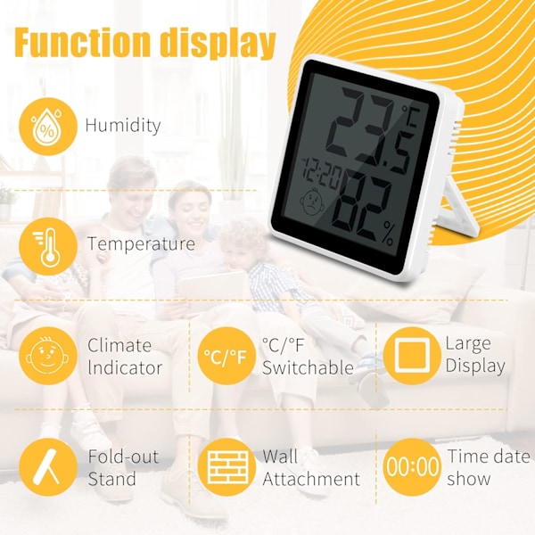 Digital termo-hygrometer och väckarklocka Duschrumsklocka Väggklocka (2)