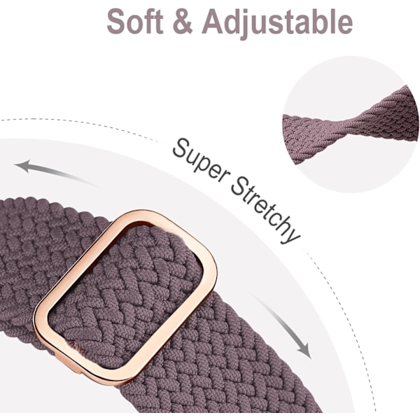 Flätad Solo Loop kompatibel med Apple Watch Band 38 mm
