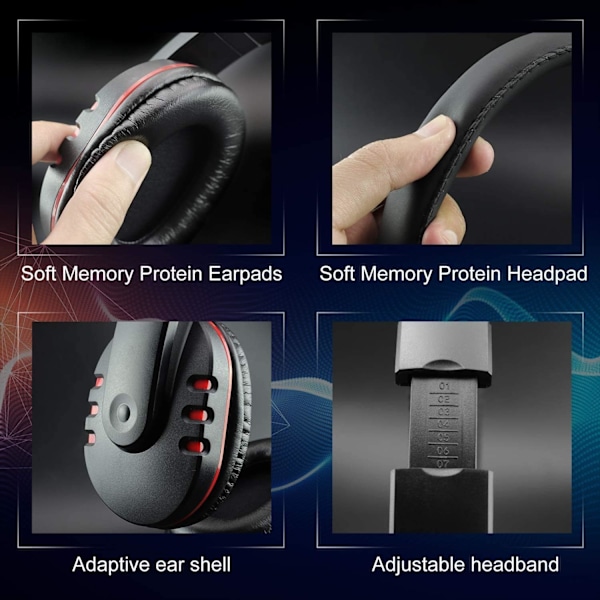Spelhörlurar för Ps4 Xbox One, Ps4 Headset med mikrofon