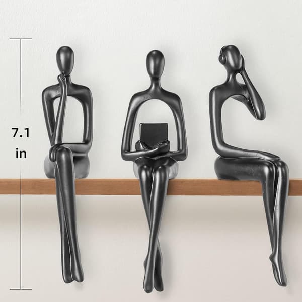wxsp 3-delt sæt - Abstrakt figurdekoration - Sort - Kunstfigur - Skrivebordsindretning til stuen