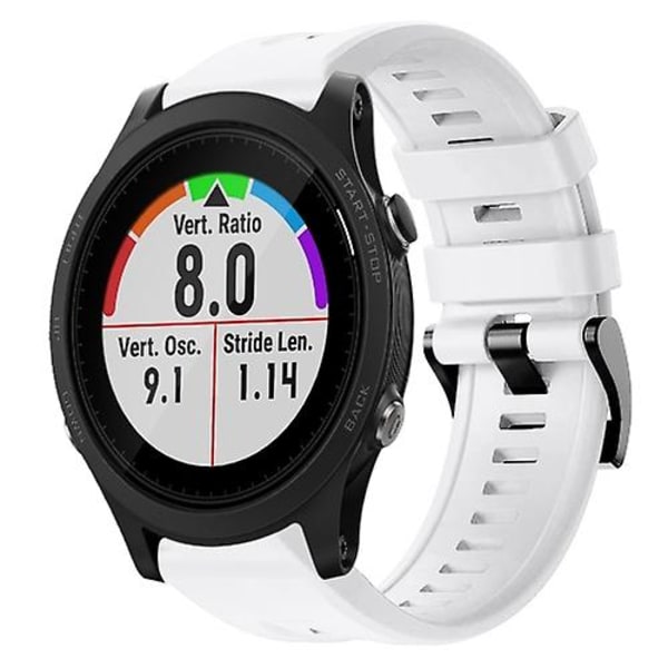 Til Garmin Forerunner 935 metalspænde ensfarvet silikone urbånd TPV White