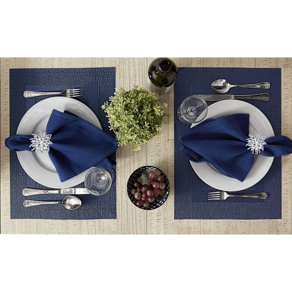 Servettringar Silver set om 6