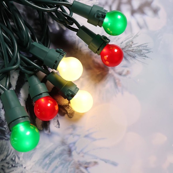 Röda vita gröna julgransljus inomhus 70 LED utomhus ljusslinga med pärlemor glas 120V ETL certifierad för Halloween dekor semesterfest