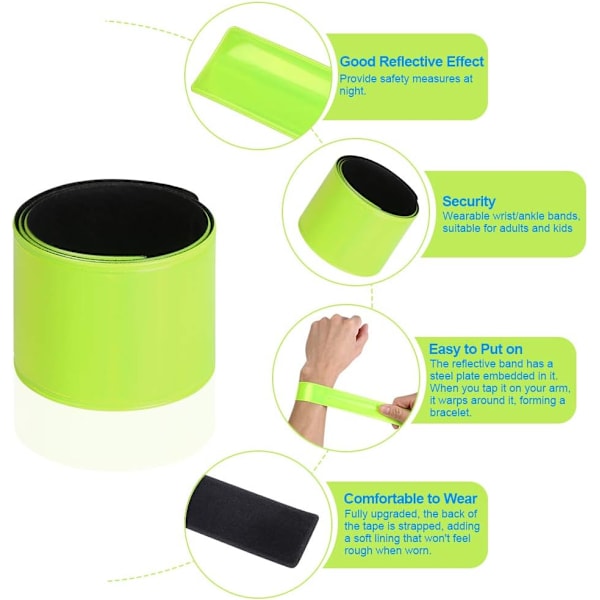 Reflekterande Snap Band - Mycket reflekterande bärbara handleds-/ankelband