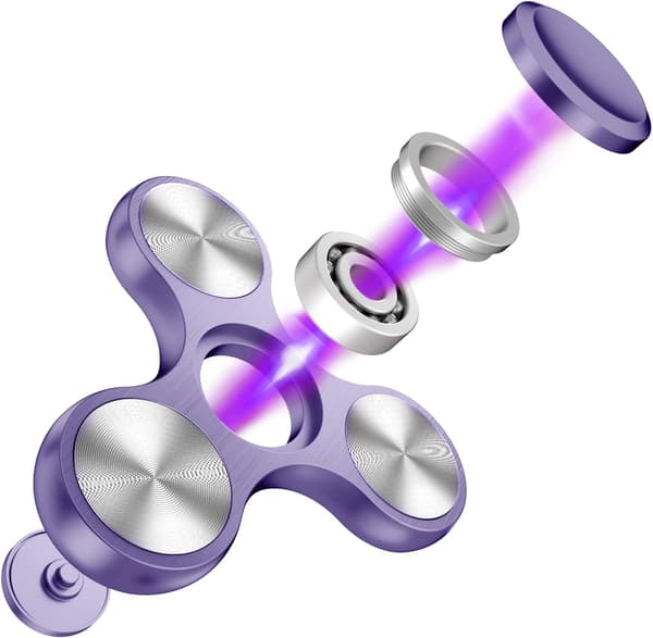 Fidget Spinner i rustfrit stål - Spinner 4-10 minutter - ADHD for alle aldre (Pink)