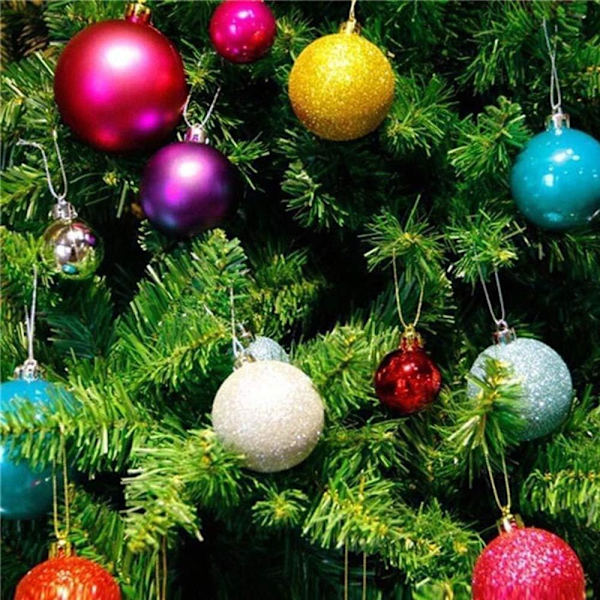 Julekule Baubles Assortert Anheng Knusesikker Ball Ornament Sett Sesongbasert