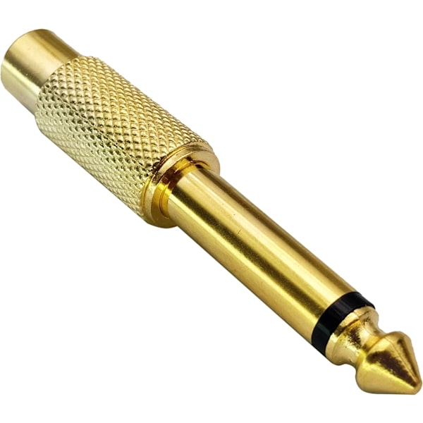 Guldbelagt RCA til 6,35 mm Mono Han-stik Adapter (5-pak)
