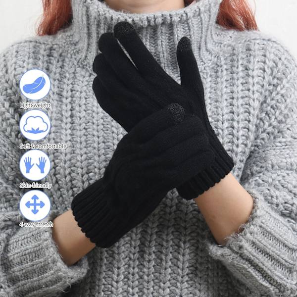 Vinter Touch Screen Termiske Handsker - Bløde Varme Strikkede Handsker