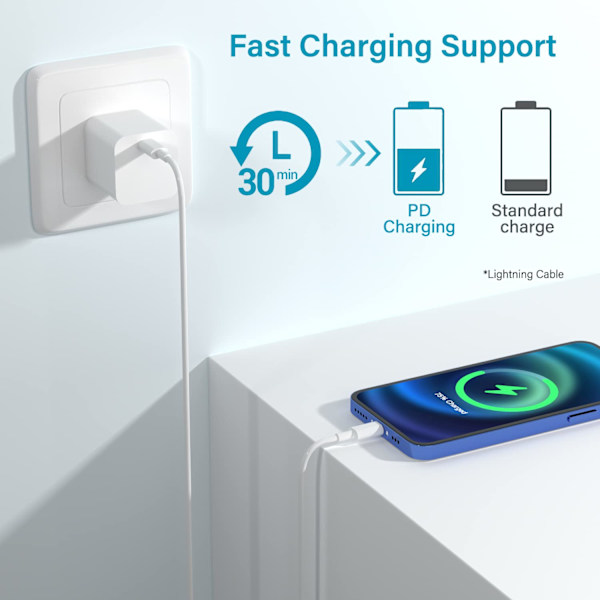 USB C til Lightning-kabel 10Ft 2Pack. Iphone hurtiglader