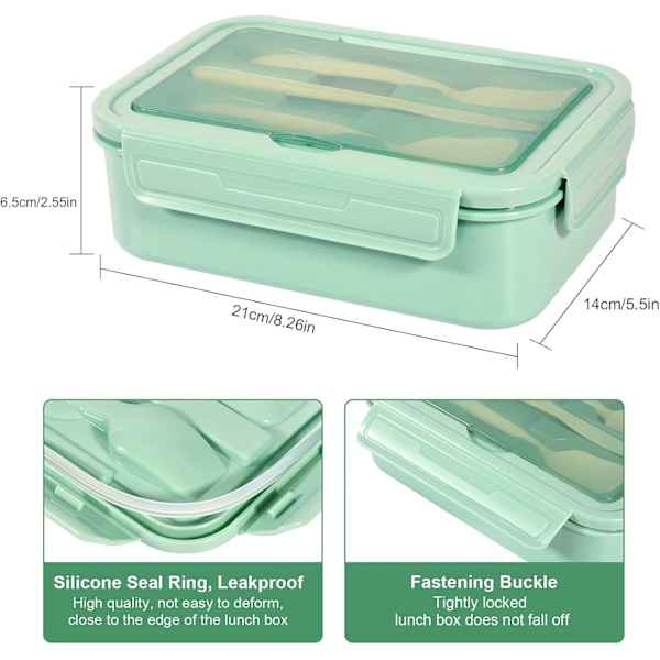 Frokostboks, 1400 ml Bento Frokostboks til voksne og børn, Frokost