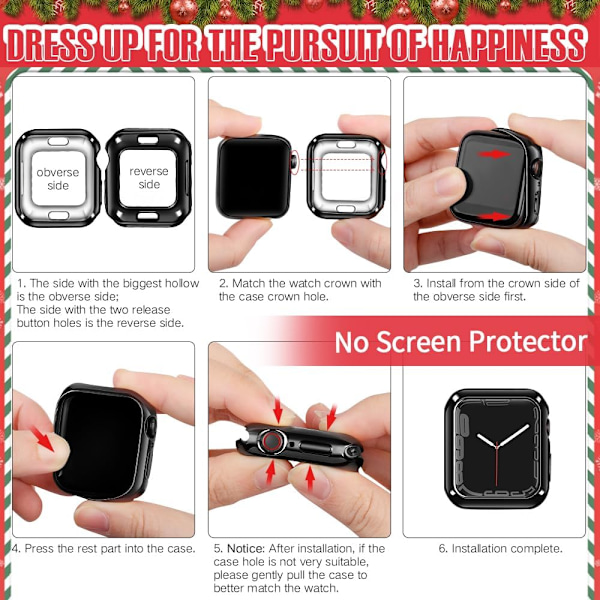 42mm Skal Mjukt Flexibelt TPU Anti-Repskyddande 42mm Iwatch Fodral Kompatibelt med Apple Watch Series 3 Series 2 Series 1, Svart Fodral & Guld Fodral