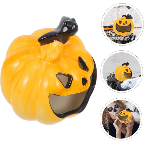 Sømløs Halloween Sorte Blomster med Græskar på Røde Cigaretter Rygere Glas Askebæger, Bærbar Cigar Askebakke Holder Rund Etui til Hjem Soveværelse