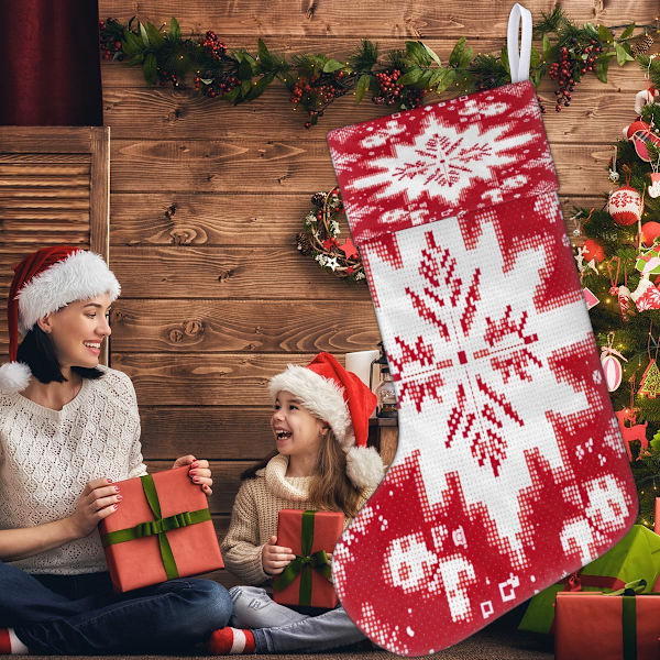 Julstumpen Weihnachtsstrumpf Present Holder Holiday Xmas Strumpor Sockor för Familj Dekoration Hängande Ornament Party 45 x 19,8 cm
