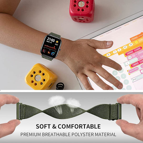 20mm/22mm Armband för Amazfit Gts 4//2/2e/3/gts2 Mini/gtr 4/3/pro/gtr2/47mm/stratos Nylon Elastiskt Klockarmband Amazfit Bip Rem Bohemia color 22mm