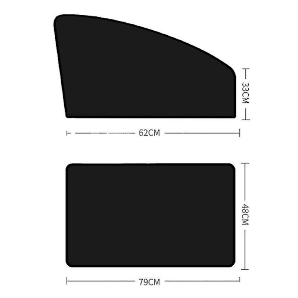4-pack magnetiska solskydd för bilfönster, solskydd för baby, bakre och främre sidofönster, solskydd för bilar och lastbilar, 4-pack (fram och bak)