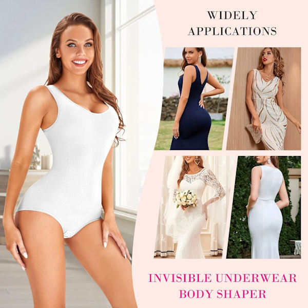 Kvinder Talje Træner Bodysuit Slim Fuld Krop Shapewear Sømløs Rund Hals