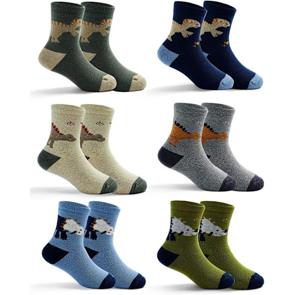 Bys Tjocka Bomullssockor K Varma Sockor Vinter Termiska Crew Sockor Dinosaurie 9032/Bys 8-10 År Dinosaurie 9032/Pojkar 8-10 År