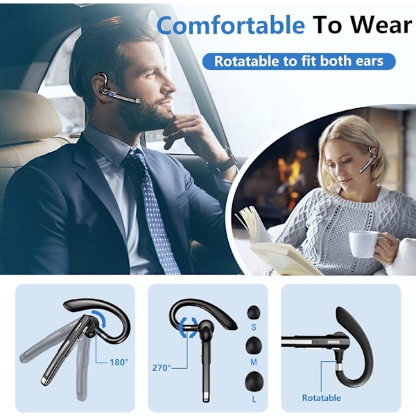 Bluetooth-headset med mikrofon, håndfri i øret