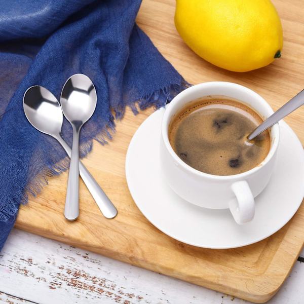 24-delad Demitasse Espressoskedar 4,7 tum Rostfritt Stål Mini