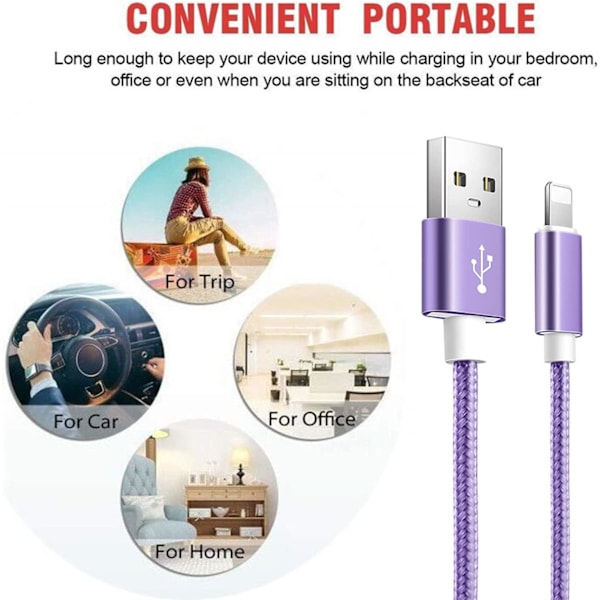 iPhone-laddningskabel 5PACK iPhone-laddningssladd Mfi-certifierad
