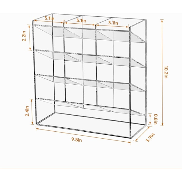 Akryl Vertikal Markørholder til 150 Markører, Skråt Design til Nem Opbevaring, Stor Stationær Blyantholder til Skrivebord, Klar