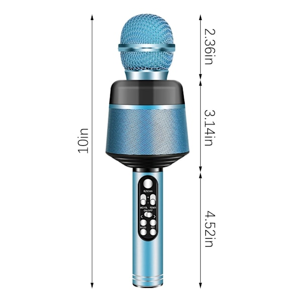 Mikrofon Bluetooth V5.0 Karaoke Mikrofon Genopladelig LED