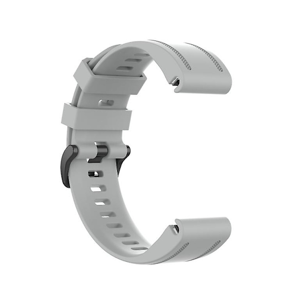 For Garmin Fenix 7s 20mm Solid Color Silicone Quick Release Watch Band FMV Gray