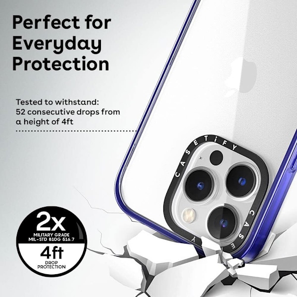 Kompakt iPhone 14 Pro Max Cover [2X Militær Standard Drop Testet / 1,2 m Fald Beskyttelse] - Klar Sort Klar Sort