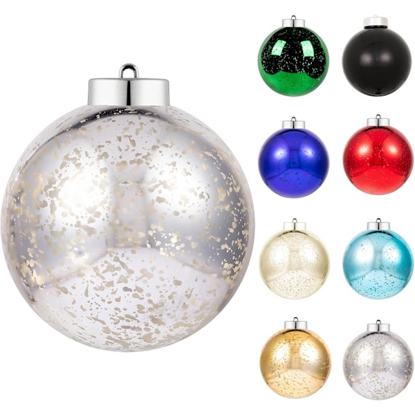 Large Christmas Ball Ornaments,1pcs Silver Giant Shatterproof Plastic Hanging