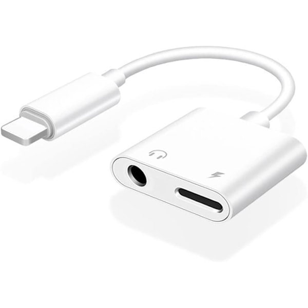 2 i 1 iPhone Lightning hörlursadapter till 3,5 mm dongel