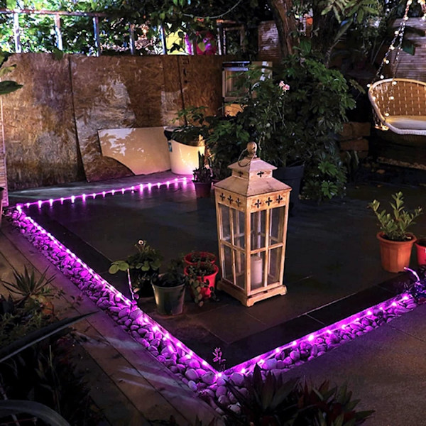 2-pack rosa replampor batteridrivna ljusslingor inomhus utomhus vattentät, vardera 33ft 100 LED 8-läges repfe-lampor, rosa batteridriven rosa 2