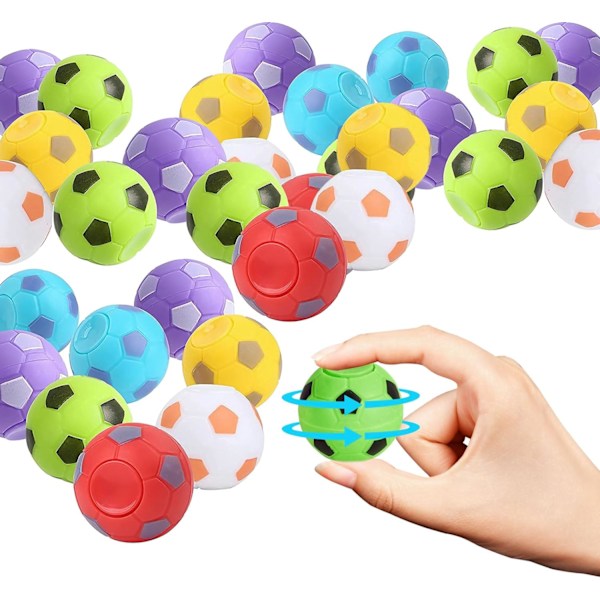 Fotboll fidget spinner, roliga leksaker kan användas som partygåvor fotboll presentleksaker (slumpmässiga färger) 20 stycken