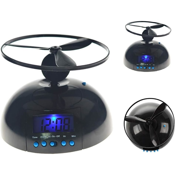 Flygande väckarklocka, Nyhet Digital LED väckarklocka Gadget, Helikopter Chopper Propeller Klocka, Kreativ Present för att väcka tunga sovande pojkar