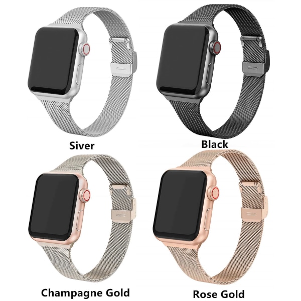 Milanese rem til Apple Watch 8 7 6 5 4 Se 49 mm 45 mm 41 mm 44 mm 40 mm Metal rustfrit stål rem tilbehør til Iwatch 3 2 42 mm Silver iwatch Ultra 49mm